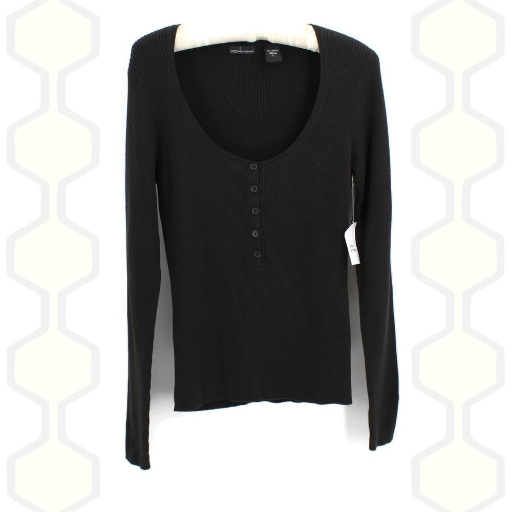 🐝 3/$25 MODA International Sweater Long Sleeve L